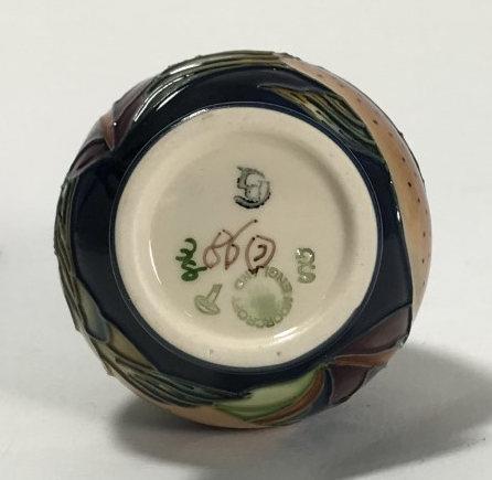 A Moorcroft pottery small vase of ovoid form, decorated in the 'Trout' pattern after Philip - Image 3 of 4