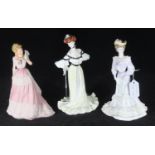 Two limited edition Coalport figurines 'Louisa at Ascot' and 'Alexandra at the Ball', together