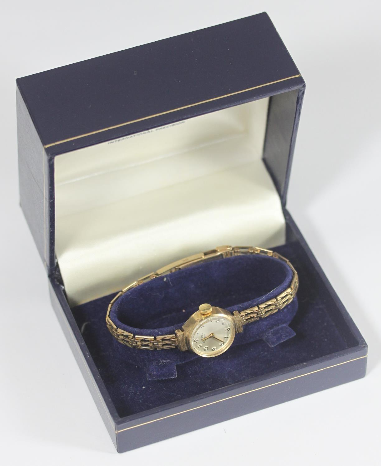 A ladies 9ct gold Rotary cocktail watch with bracelet strap, 14.0g gross, in original box - Image 3 of 3