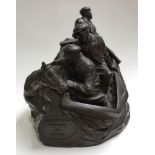 Brendan Byrne (Ireland, Contemporary) 'Bringing The Horse To Aran', spelter sculpture depicting
