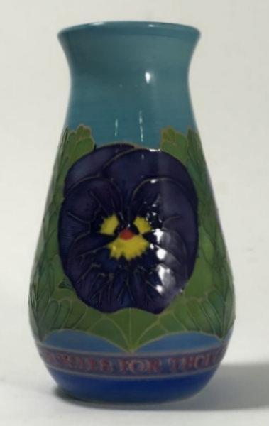 A limited edition Sally Tuffin designed 'Pansies for Thoughts,' vase for Dennis China Works, of