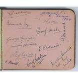 A 1940's autograph album containing numerous England, Arsenal and Portsmouth FC players signatures