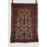 Bakhtiari prayer rug, Chahar Mahal Valley, west Persia, circa 1930s, 4ft. 11in. X 3ft. 4in. 1.50m. X