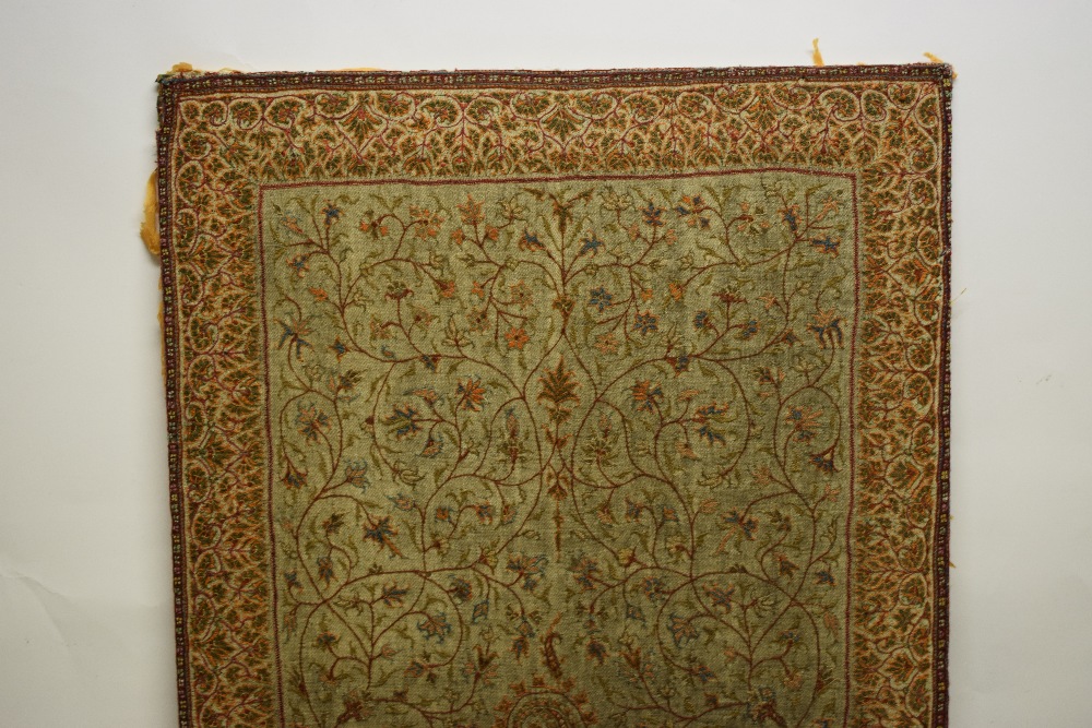 Pair of Kerman embroidered wool panels, south east Persia, late 19th/early 20th century, each - Image 3 of 11