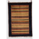 Rug of banded design, probably Lahore, north east Pakistan, modern production, 6ft. 11in. X 4ft.