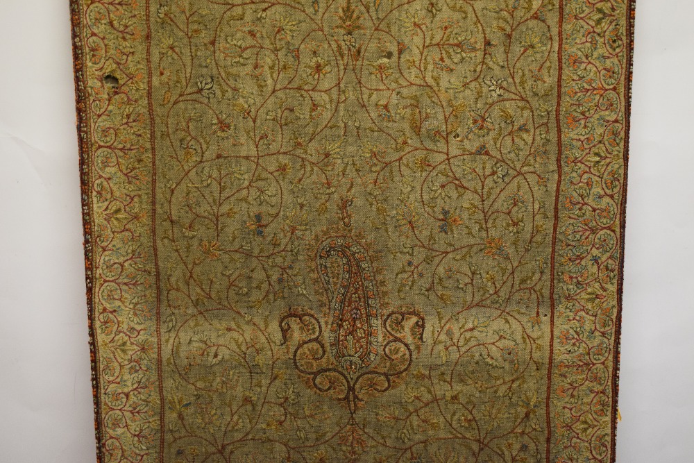 Pair of Kerman embroidered wool panels, south east Persia, late 19th/early 20th century, each - Image 9 of 11