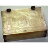 A Chinese carved mother of pearl rectangular box, the hinged decorated squirrels, insects, a tree