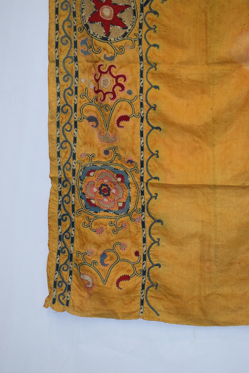 Two Uzbek suzani joinamoz (prayer cloths), Afghanistan, the first, mid-20th century, 94in. X 54in. - Image 16 of 19