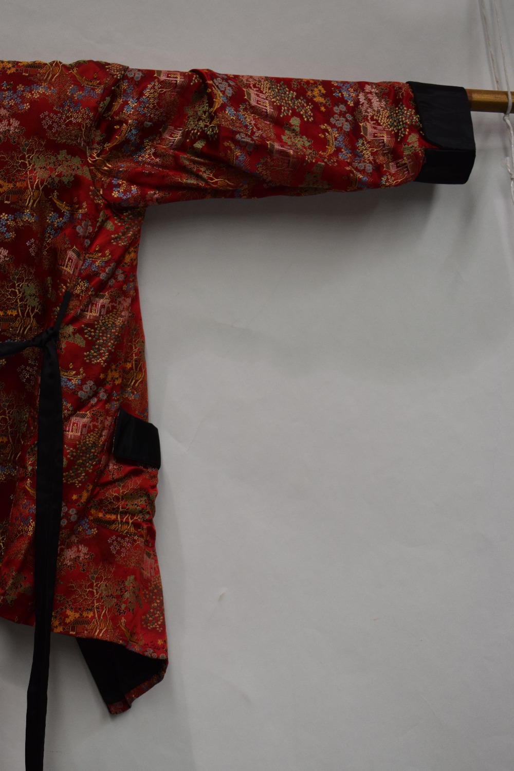 Two Chinese silk brocade jackets, second half 20th century, one red silk with black satin collar, - Image 20 of 22