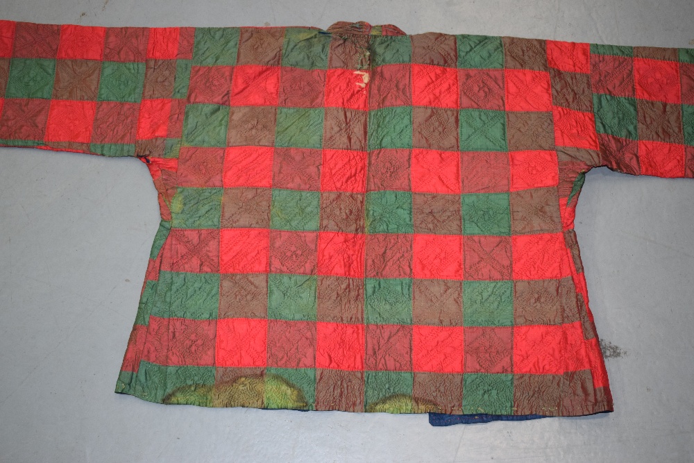 Two Syrian chequered silk boleros, early 20th century, one in bright reds and greens, the squares - Image 12 of 15