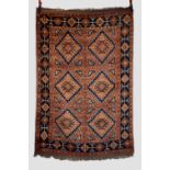 Kazak rug, south west Persia, second half 20th century, 6ft. 9in. X 4ft. 6in. 2.05m. X 1.37m.