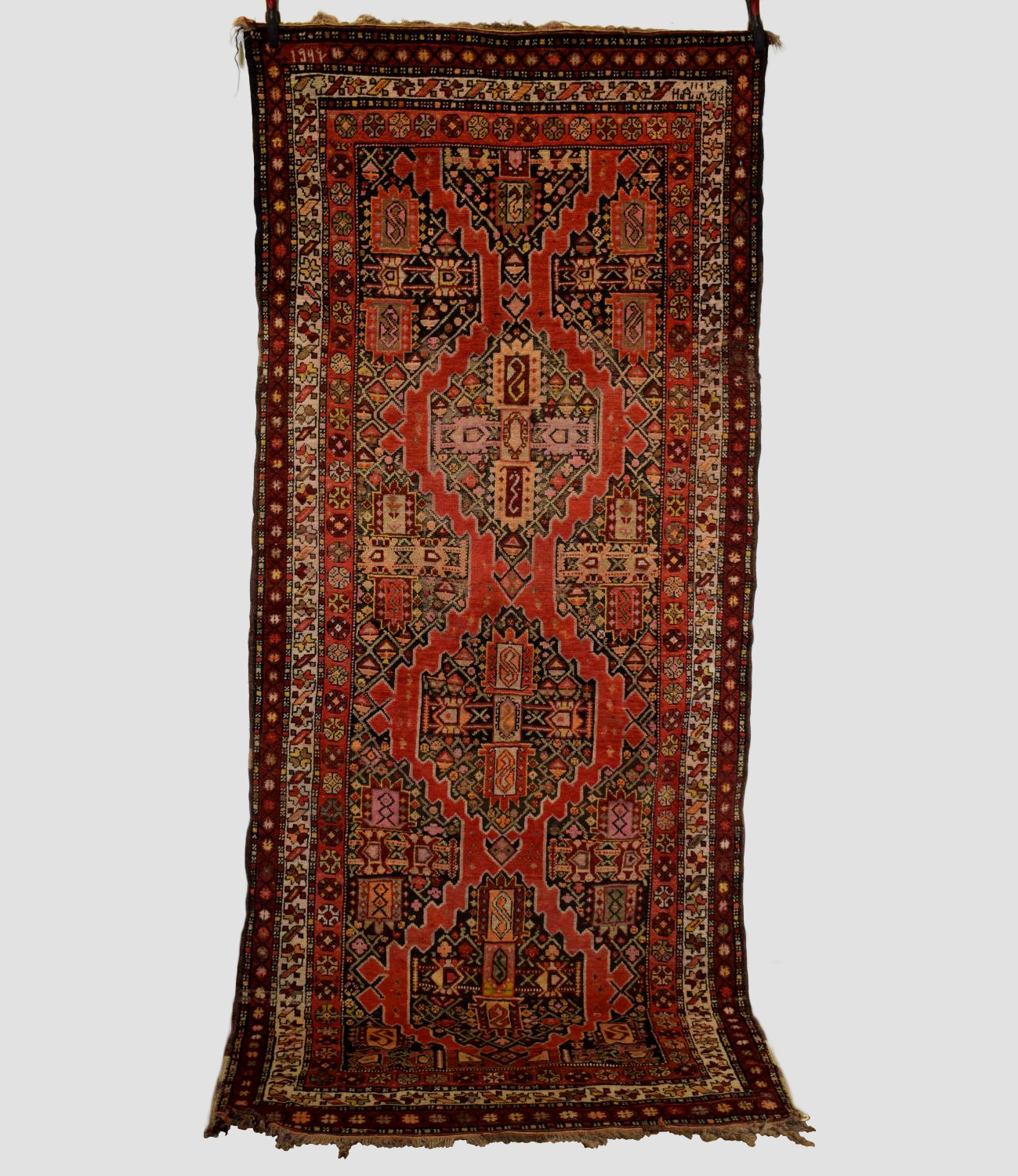 Karabakh rug, south west Caucasus, circa 1930s-40s, 10ft. 6in. X 4ft. 4in. 3.20m. X 1.32m. Date 1949