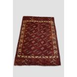 Yomut Turkmen dyrnak gul carpet, (reduced in length) Turkmenistan, early 20th century, 8ft. 10in.