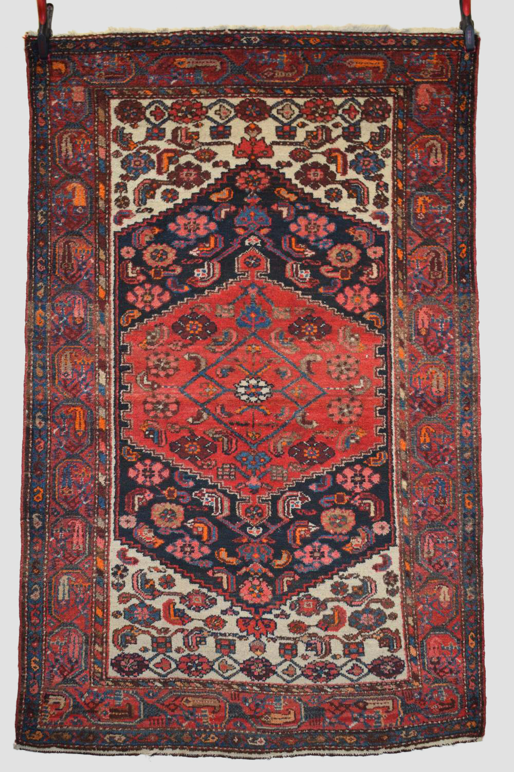 Hamadan rug, north west Persia, circa 1930s, 6ft. 6in. X 4ft. 2in. 1.98m. X 1.27m. Dark blue diamond