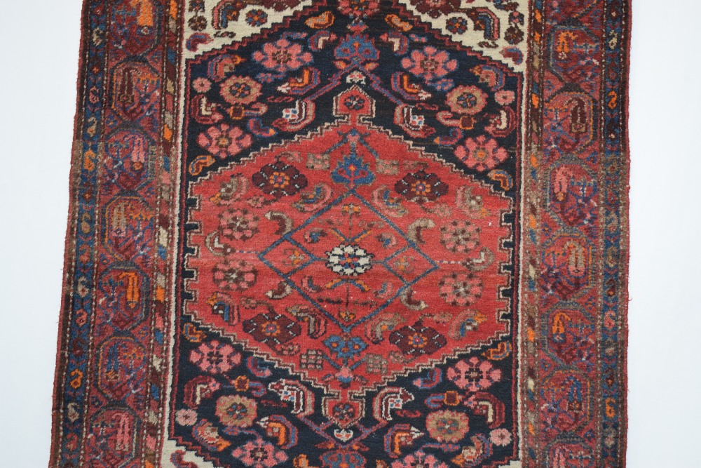 Hamadan rug, north west Persia, circa 1930s, 6ft. 6in. X 4ft. 2in. 1.98m. X 1.27m. Dark blue diamond - Image 7 of 9