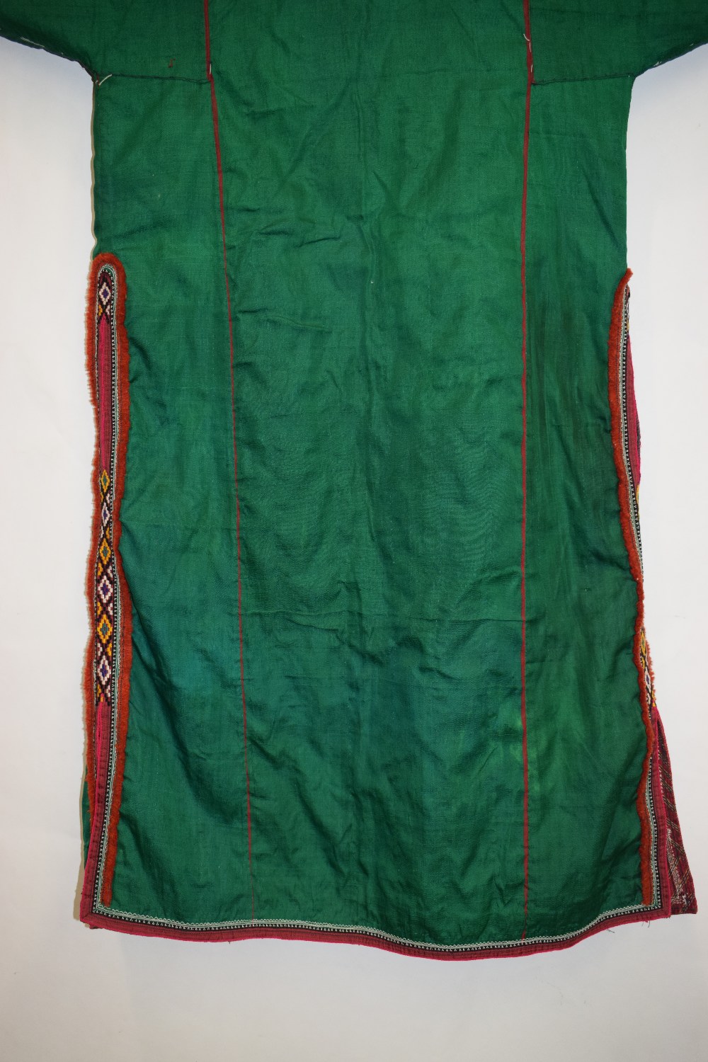 Turkmen bright green silk coat, Turkmenistan or Afghanistan,AMENDMENT TO ESTIMATE. - Image 13 of 13