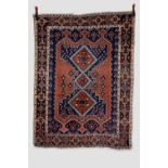 Afshar rug, Kerman area, south east Persia, circa 1940s-50s, 6ft. 8in. X 4ft. 11in. 2.03m. X 1.