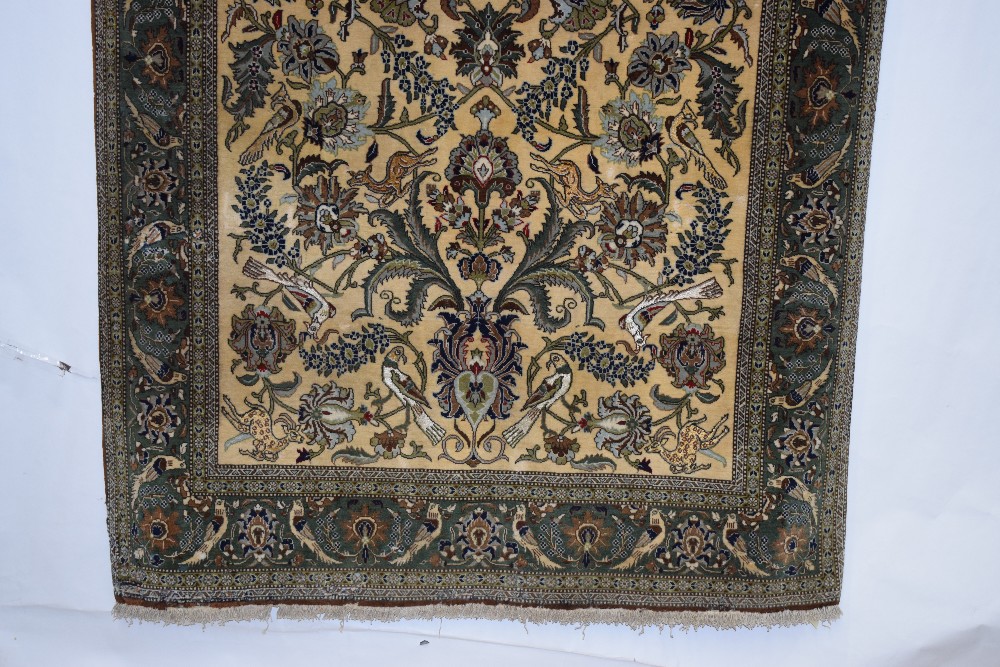 Qum part silk rug, south central Persia, mid-20th century, 6ft. 11in. X 4ft. 5in. 2.11m. X 1.35m. - Image 8 of 13