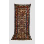 Superb Seichur long rug dated 1289 (AH) [1872 AD], Kuba district, north east Caucasus, 11ft. 6in.