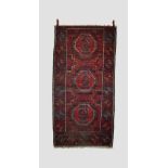 Baluchi rug of Turkmen gul design, Khorasan, north east Persia, late 19th century, 7ft. 5in. X