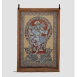 Kalamkari, south east India, 20th century, 73in. X 49in. 185cm. X 125cm. Now laid on hessian backing