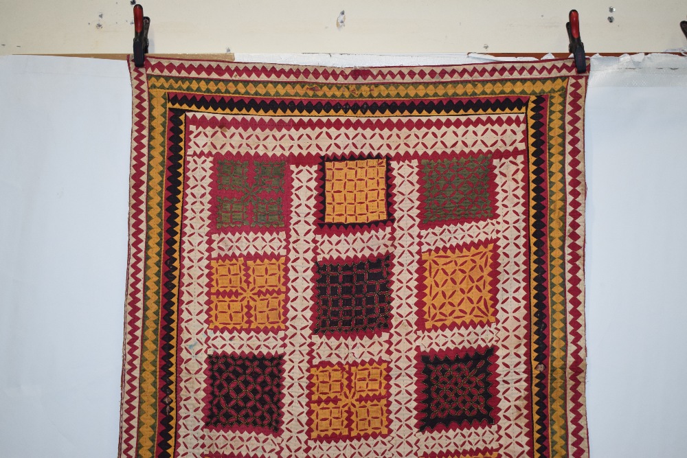 Two Indian cotton quilts, first half 20th century, the first, 64in. X 47in. 163cm. X 119cm. - Image 6 of 18
