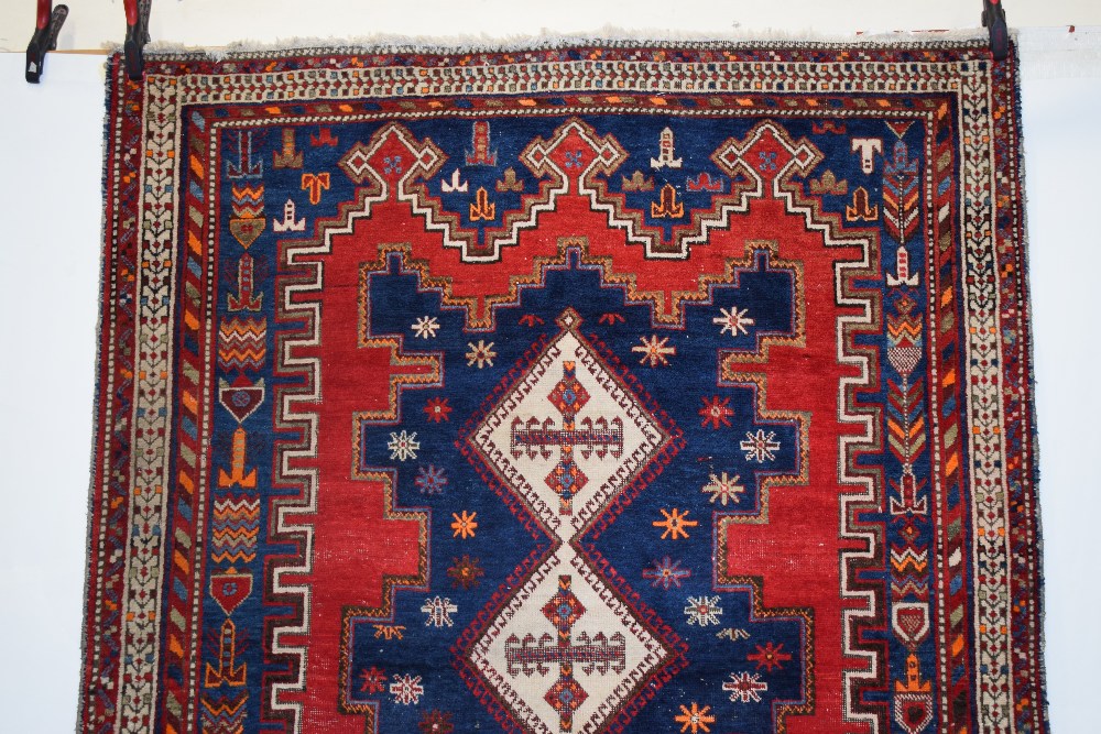 Afshar rug, Kerman area, south east Persia, circa 1930s-40s, 6ft. 8in. X 5ft. 1in. 2.03m. X 1.55m. - Image 6 of 9
