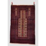 Baluchi prayer rug, Khorasan, north east Persia, circa 1930s-40s, 4ft. 10in. X 3ft. 1in. 1.47m. X