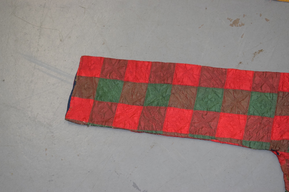 Two Syrian chequered silk boleros, early 20th century, one in bright reds and greens, the squares - Image 11 of 15