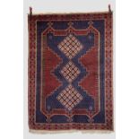 Afshar rug, Sirjan district, south east Persia, circa 1970s, 6ft. 3in. X 4ft. 7in. 1.91m. X 1.40m.