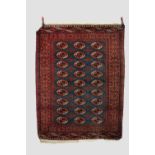 Tekke Turkmen 3 x 9 gul rug, Turkmenistan or Afghanistan, circa 1940s-50s, 5ft. 11in. X 4ft. 7in.