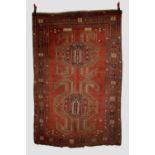 Lenkoran rug, dated 1335 (AH); [1916 AD] and 1911(?) each within an ivory plaque; Talish area, south