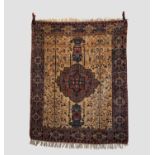 Yellow ground Afshar rug, Neiriz, Kerman province, south east Persia, early 20th century, 5ft. 9in.x