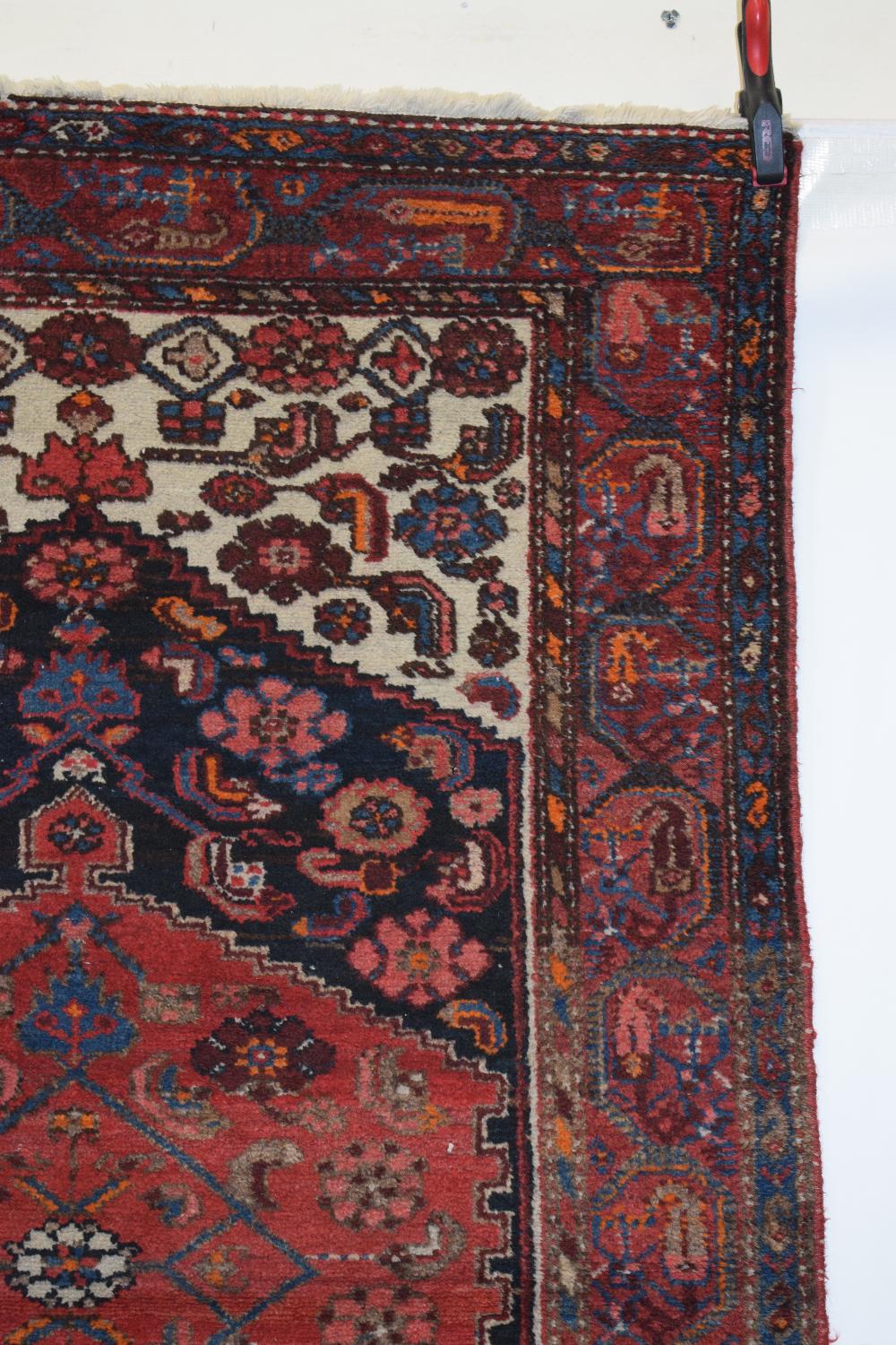 Hamadan rug, north west Persia, circa 1930s, 6ft. 6in. X 4ft. 2in. 1.98m. X 1.27m. Dark blue diamond - Image 3 of 9