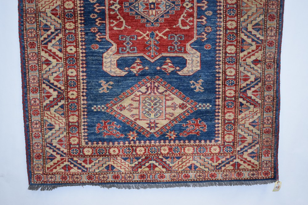 Chobi rug of Caucasian design, Afghanistan, late 20th century, 5ft. 11in. X 4ft. 3in. 1.80m. X 1. - Image 4 of 8