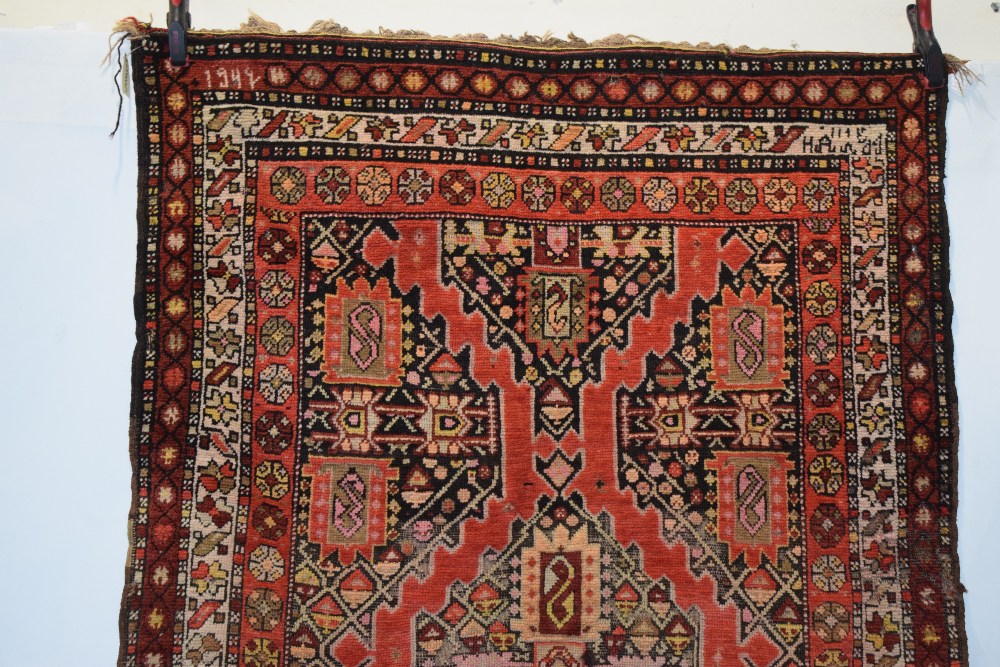 Karabakh rug, south west Caucasus, circa 1930s-40s, 10ft. 6in. X 4ft. 4in. 3.20m. X 1.32m. Date 1949 - Image 9 of 13