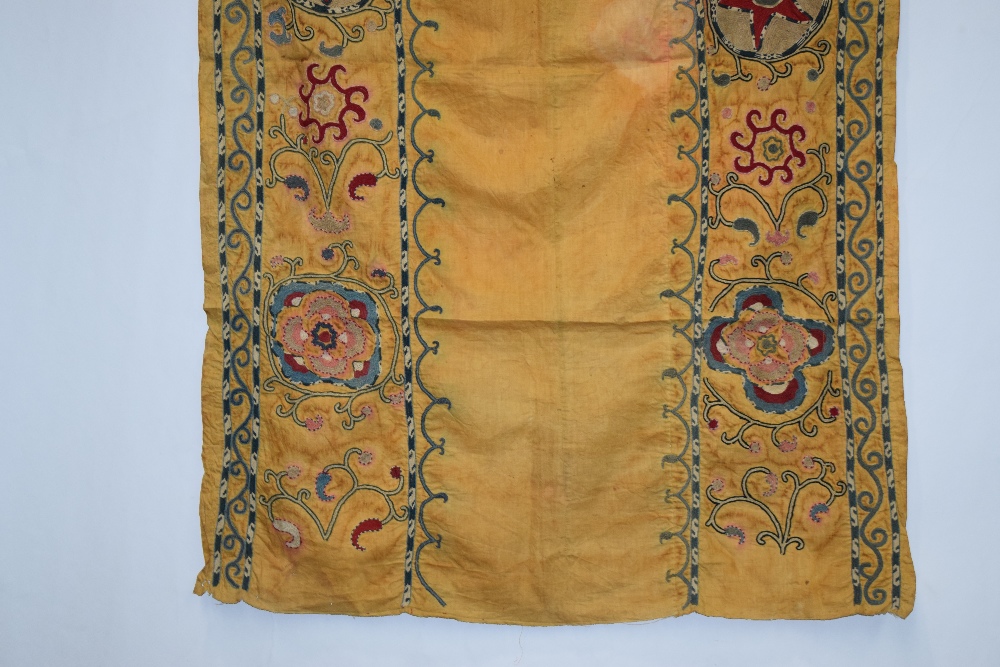 Two Uzbek suzani joinamoz (prayer cloths), Afghanistan, the first, mid-20th century, 94in. X 54in. - Image 18 of 19