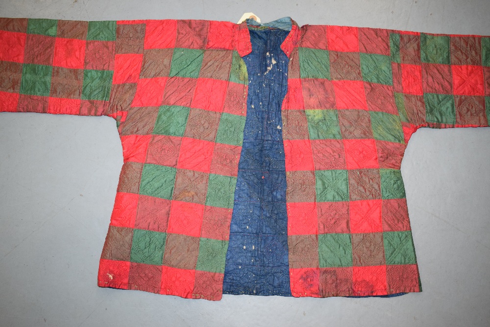 Two Syrian chequered silk boleros, early 20th century, one in bright reds and greens, the squares - Image 6 of 15