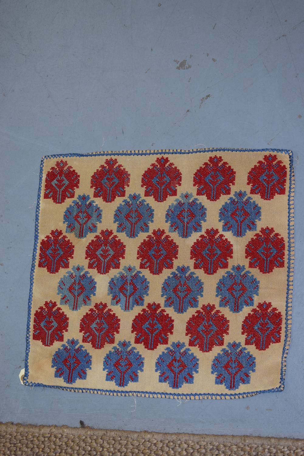 Three Turkish textiles, first half 20th century, the first square gold coloured cotton table cover - Image 3 of 12