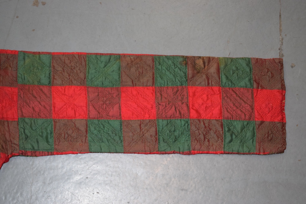 Two Syrian chequered silk boleros, early 20th century, one in bright reds and greens, the squares - Image 4 of 15