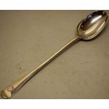 A George 1st hanoverian rattail pattern basting spoon, crested, 13.5in (34cm) Maker Joseph Smith
