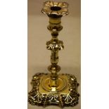 An early George III cast silver gilt taperstick, engraved an Earl's Coronet with initials, the