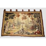 Small European pictorial tapestry, probably French and early 20th century, 24in. X 39in. 61cm. X