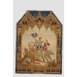 Petit point wool and silk embroidered picture, English, 19th century, 37in. X 28in. 94cm. X 71cm.