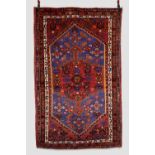 Hamadan rug, north west Persia, circa 1950s, 7ft. 2in. X 4ft. 5in. 2.18m. X 1.35m. Light blue