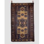 Anatolian village rug, early 20th century, 6ft. 10in. X 4ft. 1in. 2.08m. X 1.25m. Overall even wear;