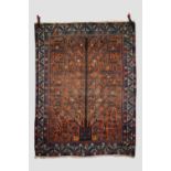 Neiriz rug, Fars, south west Persia, circa 1930s-40s, 6ft. 1in. X 4ft. 8in. 1.86m. X 1.42m.