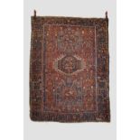 Karaja rug, north west Persia, circa 1930s, 6ft. 4in. X 4ft. 9in. 1.93m. X 1.45m. Slight wear in