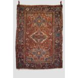 Karaja rug, north west Persia, circa 1930s, 6ft. 1in. X 4ft. 6in. 1.86m. X 1.37m. Minor loss to