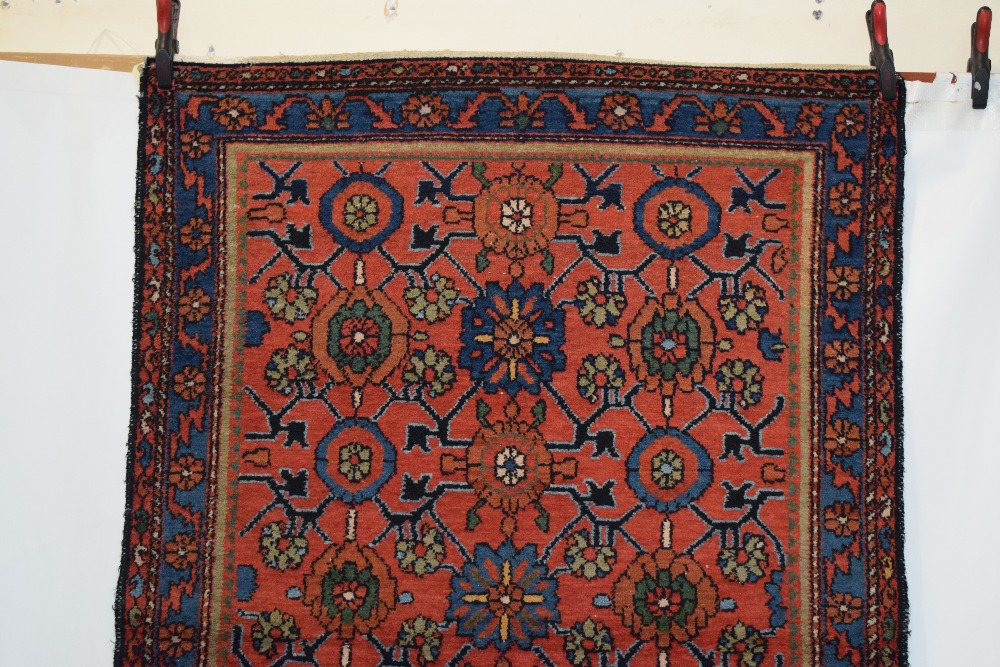 Hamadan rug, north west Persia, circa 1940s, 6ft. 5in. X 4ft. 3in. 1.96m. X 1.30m. Small re-weave to - Image 6 of 9